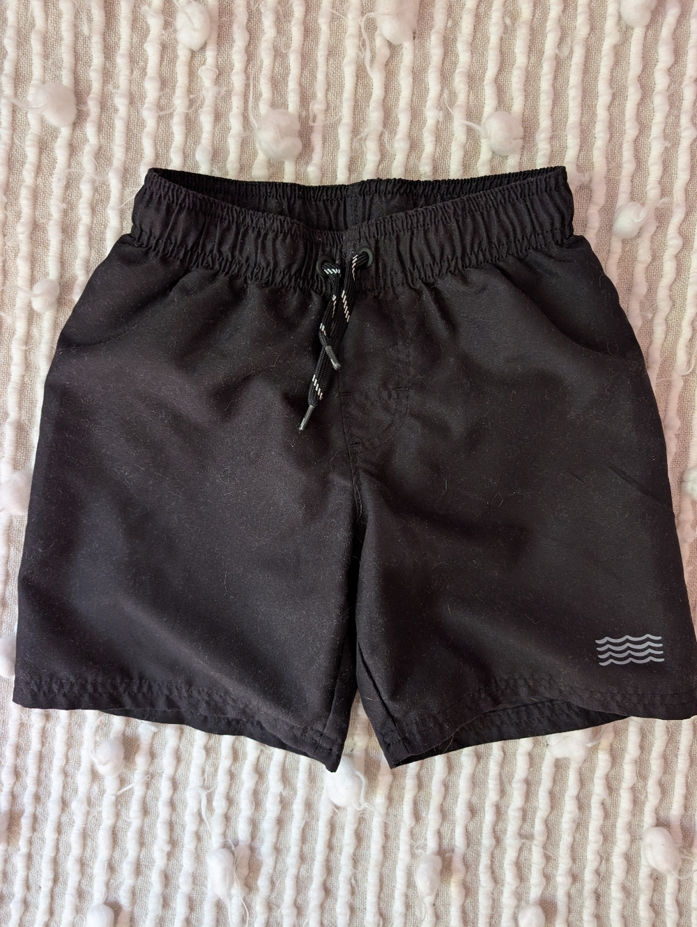 Wonder nation Black Kids Swim Shorts with Wave Logo-size 6/7